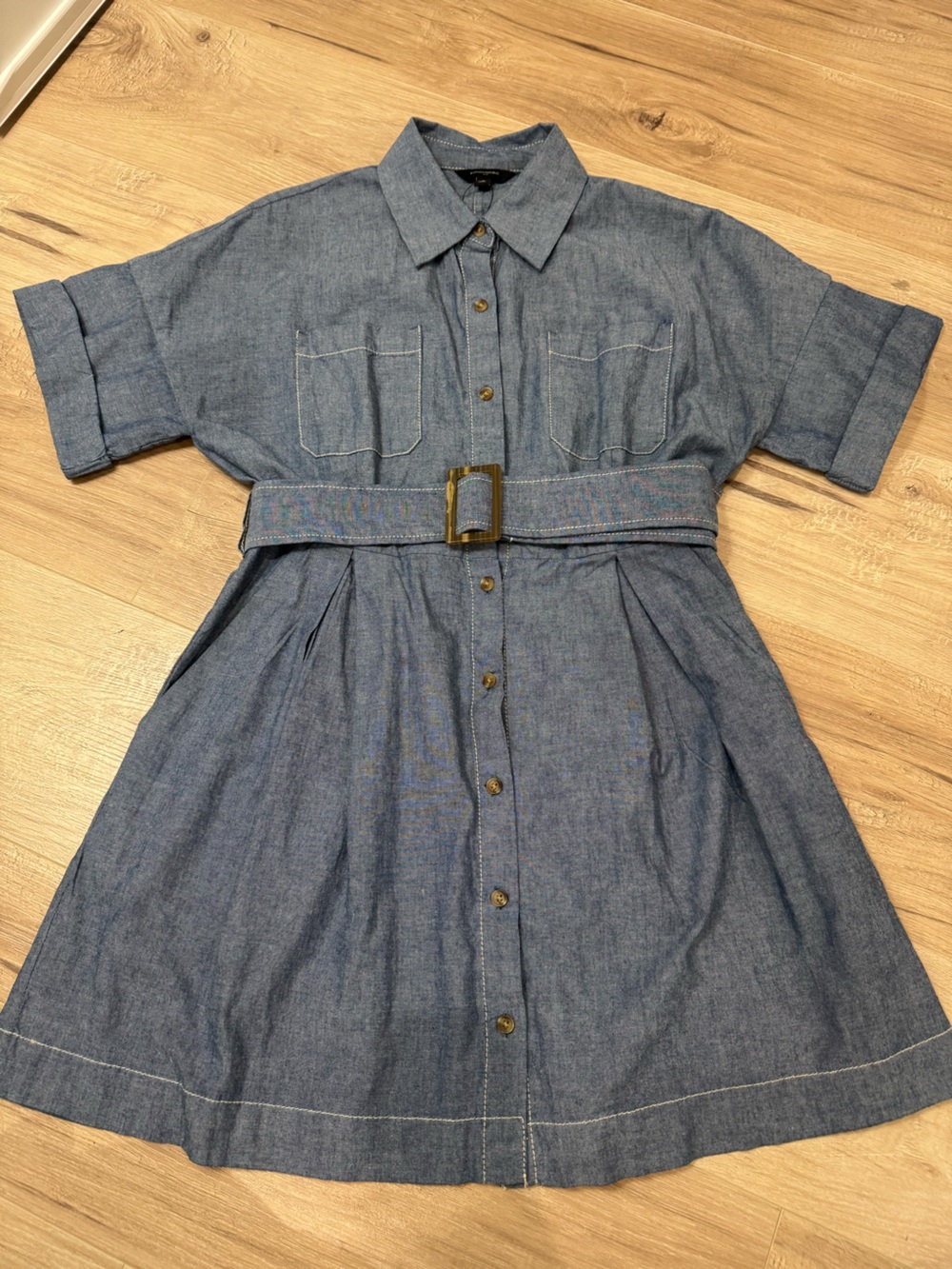 Banana Republic Blue Chambray Belted Women's Jeans Dress